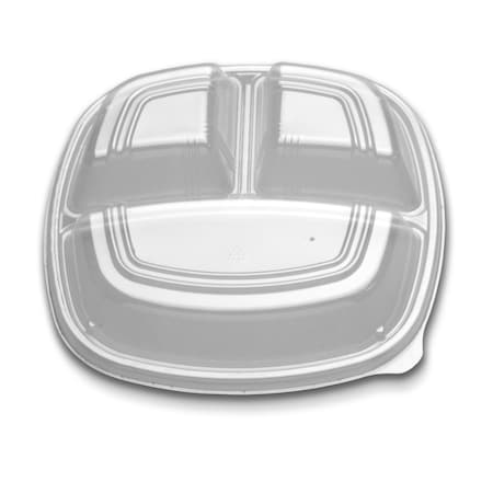 Forum Forum 10 3 Compartment Clear High Dome Vented Square Dome Lid, PK160 CL213-1093C-1